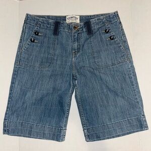 Levi’s Bermuda Jean Denim Shorts- Size 10 -Side Buttons Sailor- 2008 Nautical